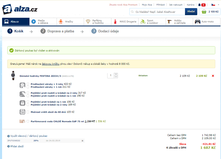 Extra 20% na dámské hodinky Festina