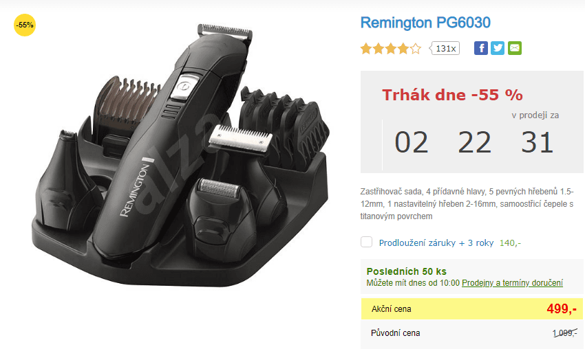 Zastřihovač vlasů a vousů Remington PG 6030
