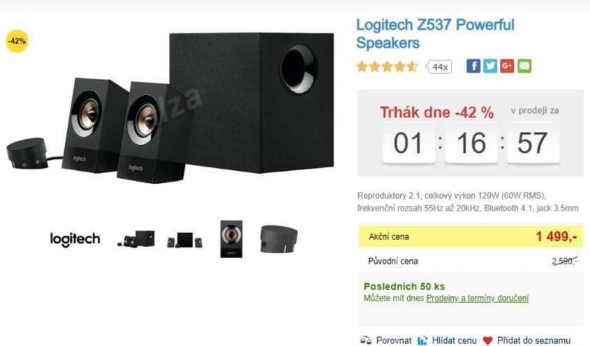 Reproduktory Logitech, 2.1, 60W, BT