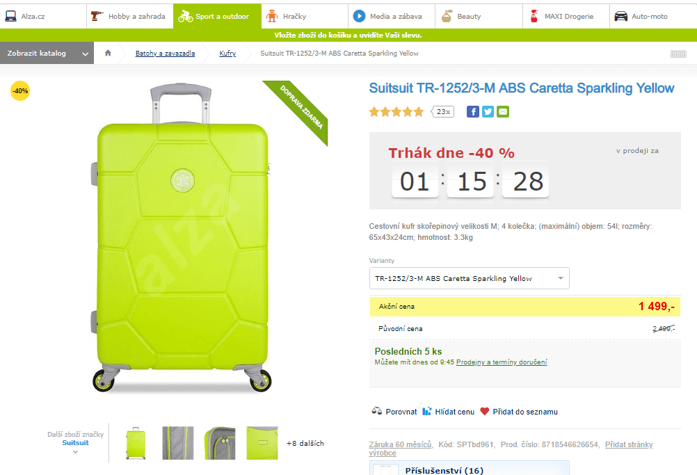 Cestovní kufr SUITSUIT Caretta 54 l