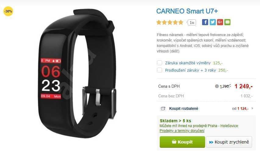 Fitness náramek Carneo, tep, tlak atd.