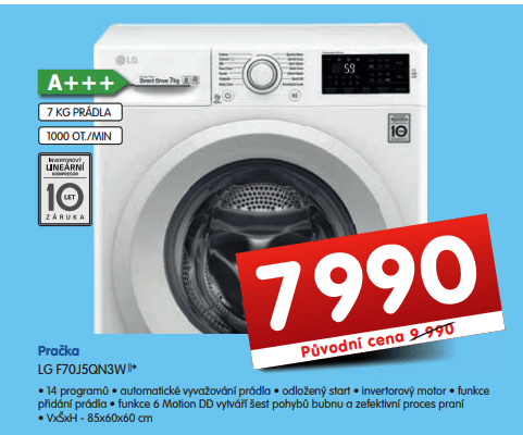 LG, 7kg, 1000 ot., A+++, NFC
