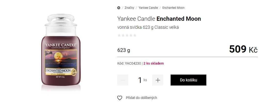 Velká vonná svíčka YC - Enchanted Moon, 623gr