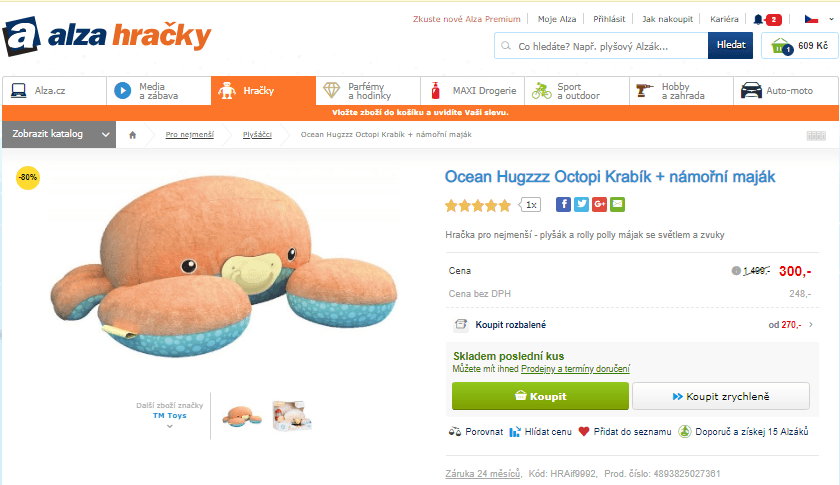 Krabík TM TOYS - světlo a zvuky