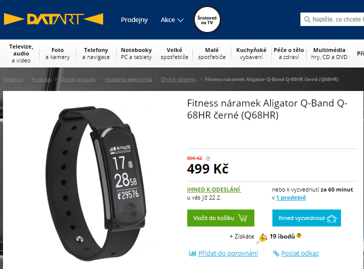 Fitness náramek Aligator Q-Band Q-68HR