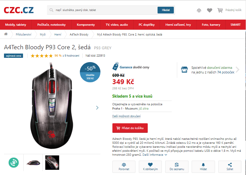 Herní myš A4Tech Bloody P93