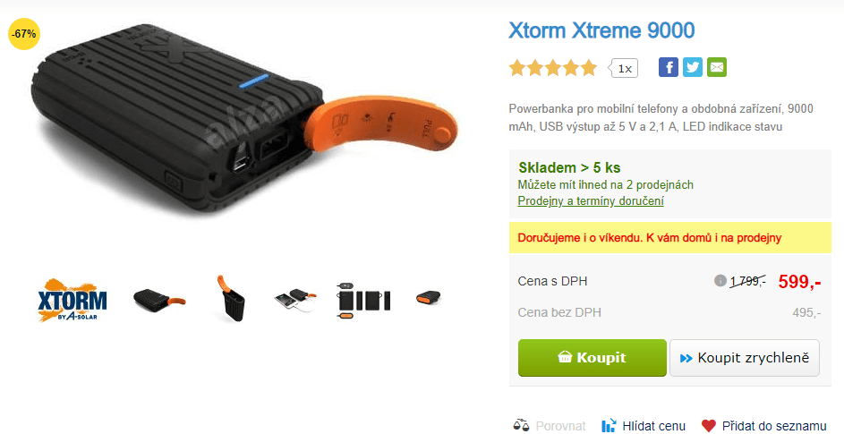 Powerbanka Xtorm Xtreme 9000 mAH