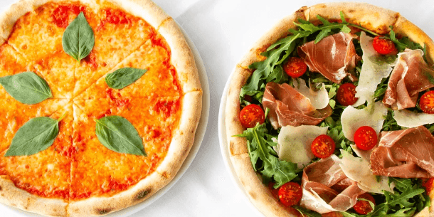 2 pizzy a lahev vína