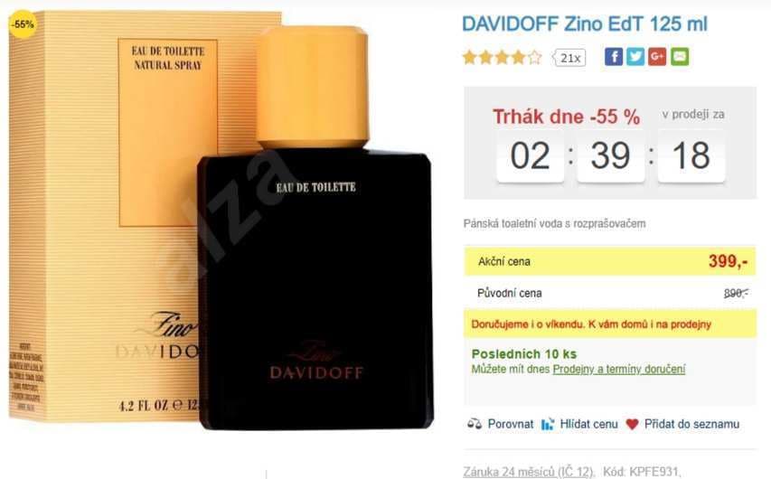 Pánský parfém Davidoff Zino, 125ml