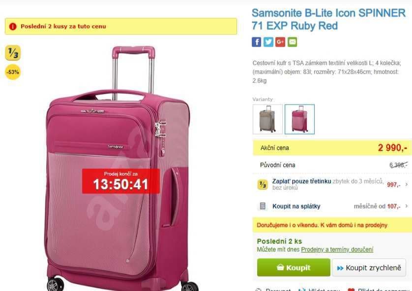 Kufr Samsonite B-Lite, 83 litrů, 2 barvy