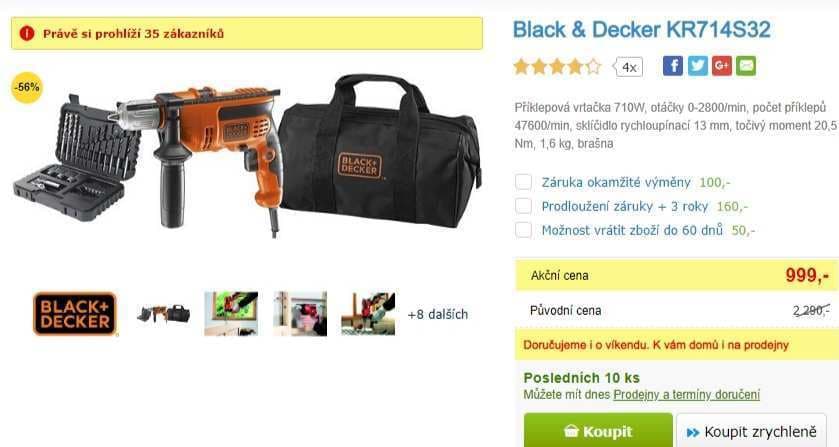 Příklepová vrtačka Black & Decker 