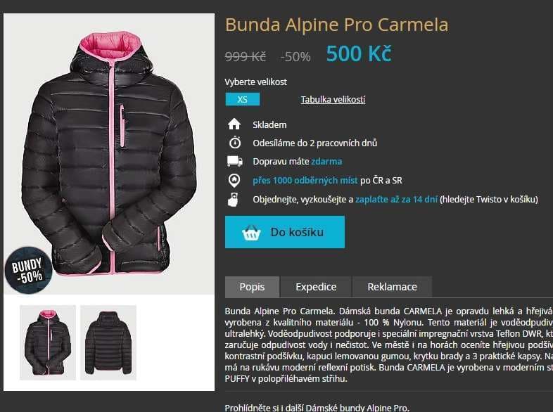 Sleva 50% na bundy