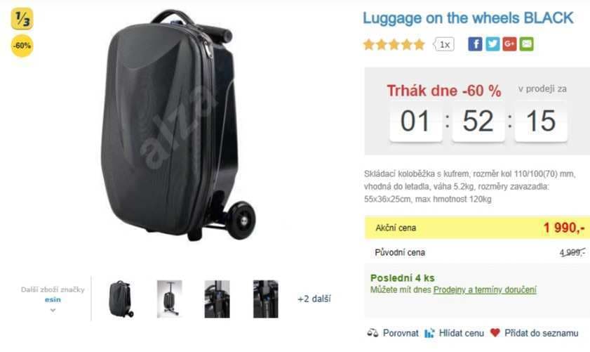 Skládací koloběžka s kufrem