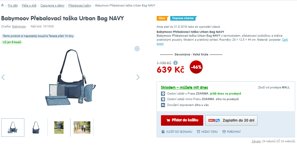 Přebalovací taška Babymoov Urban Bag