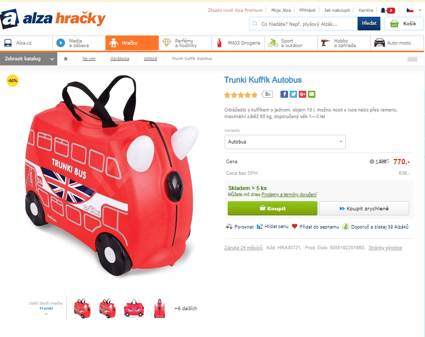 Odrážedlo s kufříkem Trunki Autobus