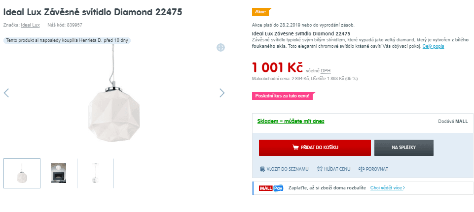 Závěsné svítidlo Ideal Lux Hangar Aluminio