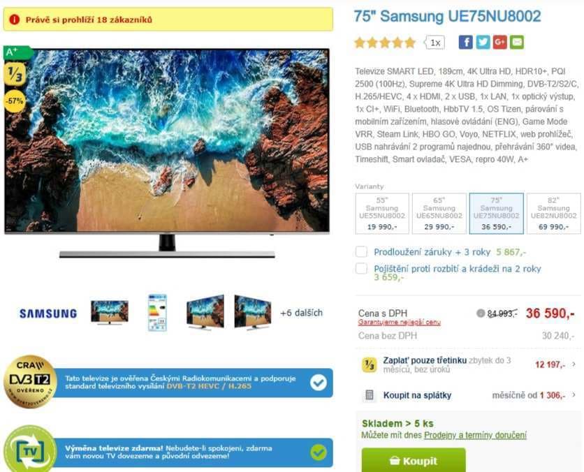 4K, HDR, Smart TV, 189cm, Samsung