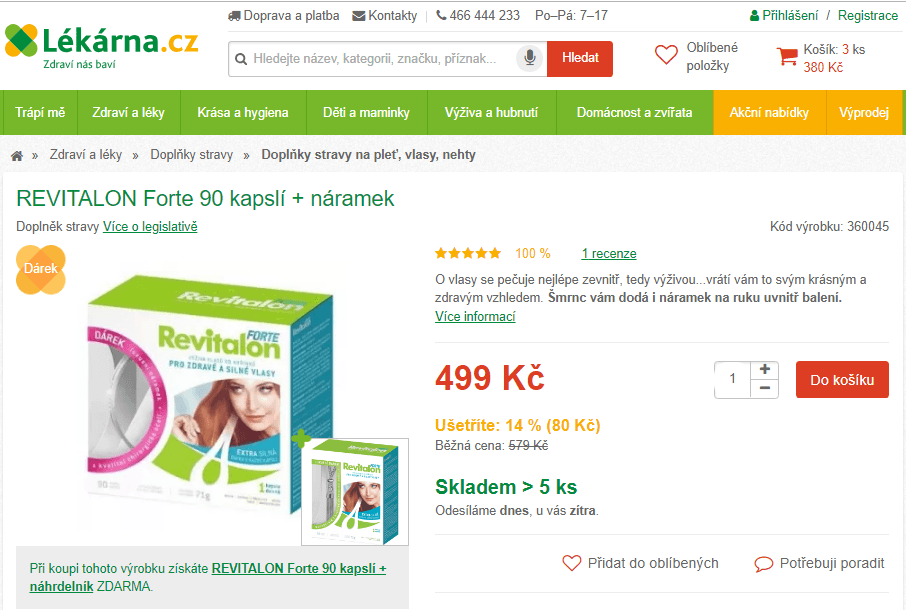 REVITALON Forte 180 kapslí