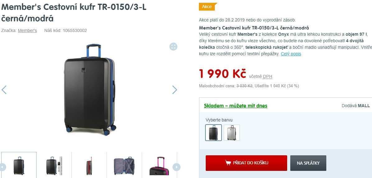 Kufr Members, L, 97 litrů