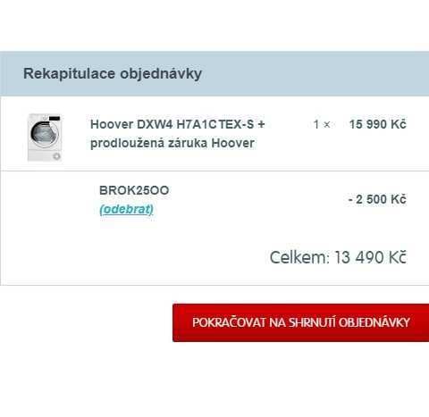 Sušička prádla Hoover, 7kg, Wifi, 46cm