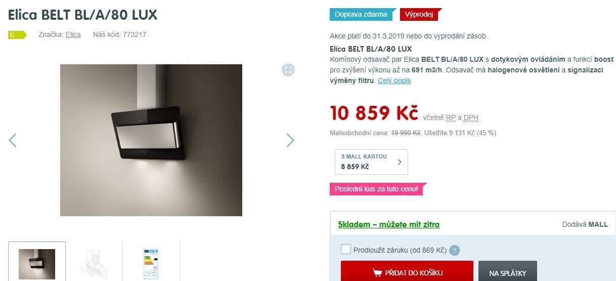 Digestoř Elica BELT LUX 