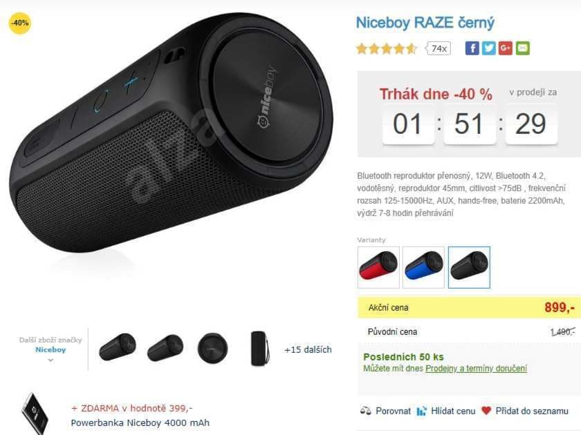 Bezdrátový reprák Niceboy Raze + dárek