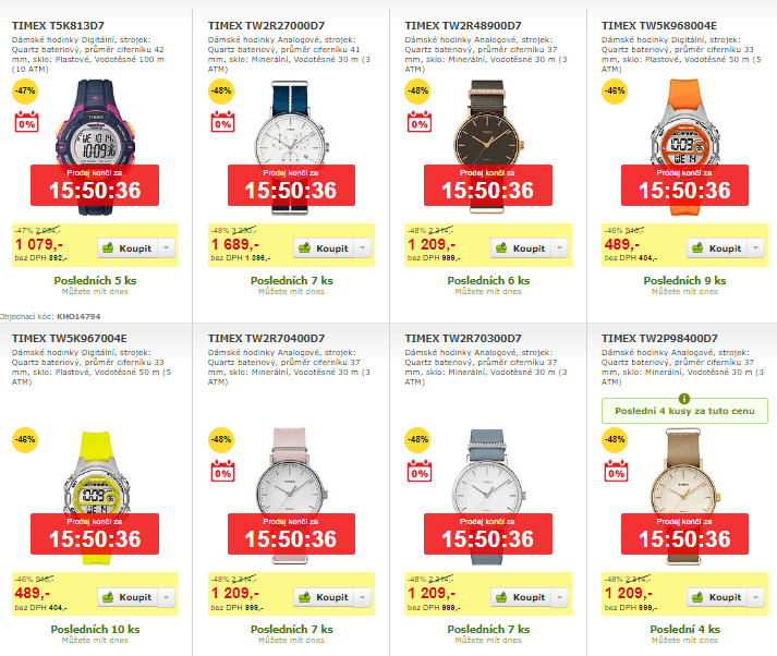 Dámské a pánské hodinky Timex výprodej