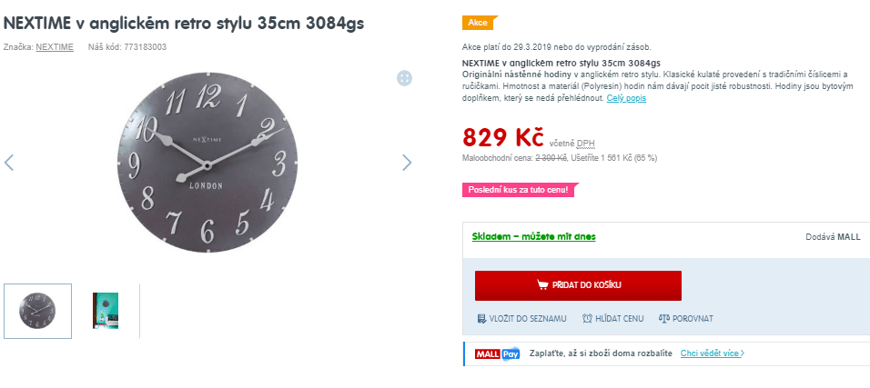 Nástěnné hodiny Nextime v retro stylu 35cm