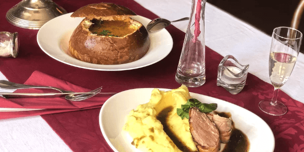 3chodové menu s panenkou i kuřecím steakem pro 2
