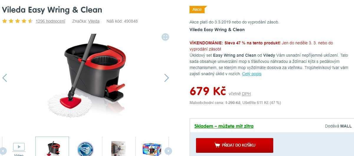 Vileda easy Wring and Clean Turbo mop set