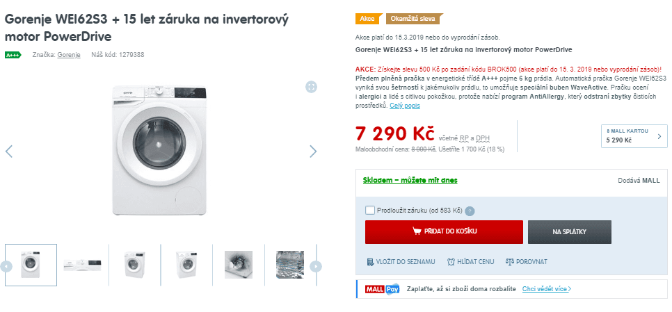 Pračka Gorenje, 6kg, 1200 ot., A+++