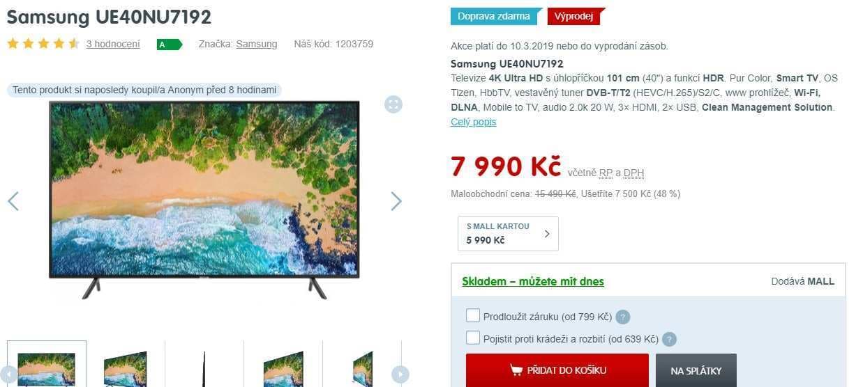 Ultra HD Smart TV, HDR, 101cm, Samsung