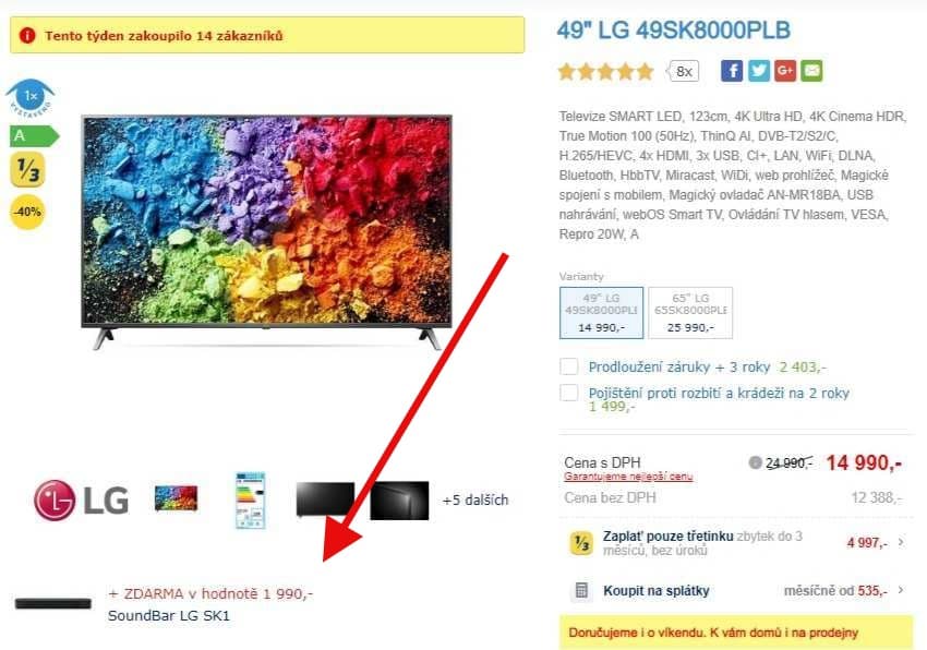 Ultra HD TV, HDR, Smart, 123 cm, LG