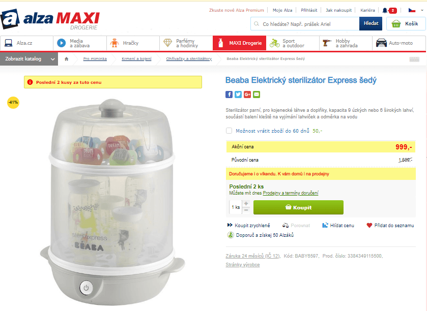 Sterilizátor parní Beaba Express
