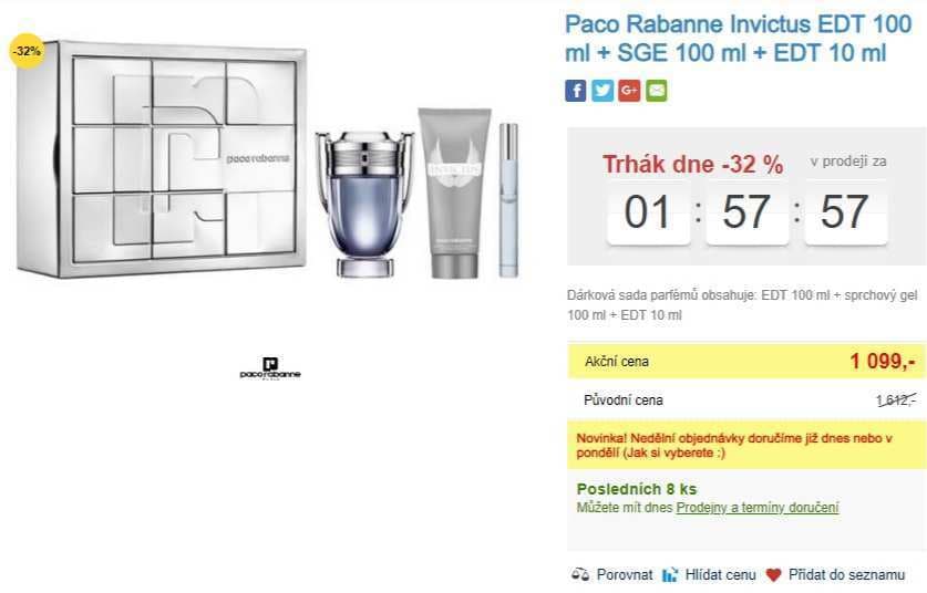 Dárková sada Paco Rabanne Invictus