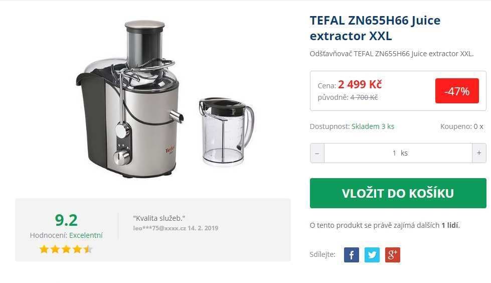 Odšťavňovač TEFAL XXL, 85mm