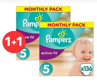 Plenky PAMPERS Active Fit 5, 272 ks