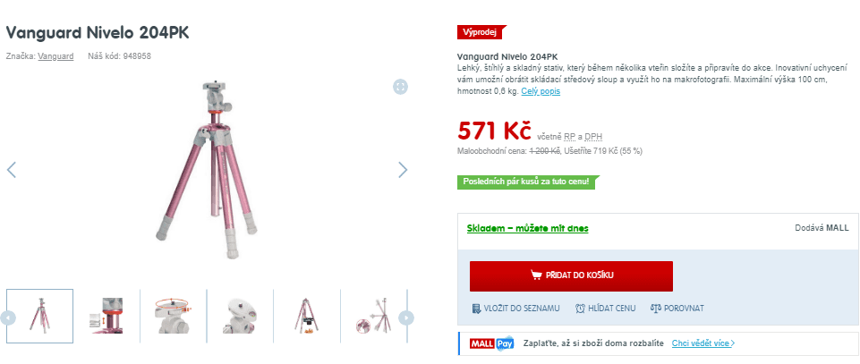 Stativ Vanguard Nivelo 204PK