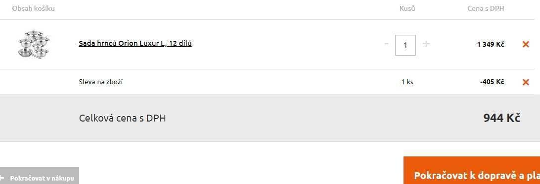 Sadu hrnců Orion Luxur L, 12 dílů