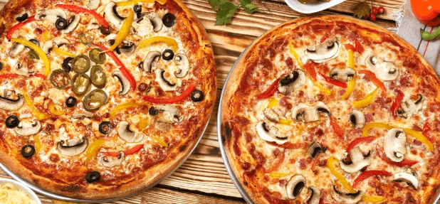 Dvě pizzy o průměru 32 cm podle výběru