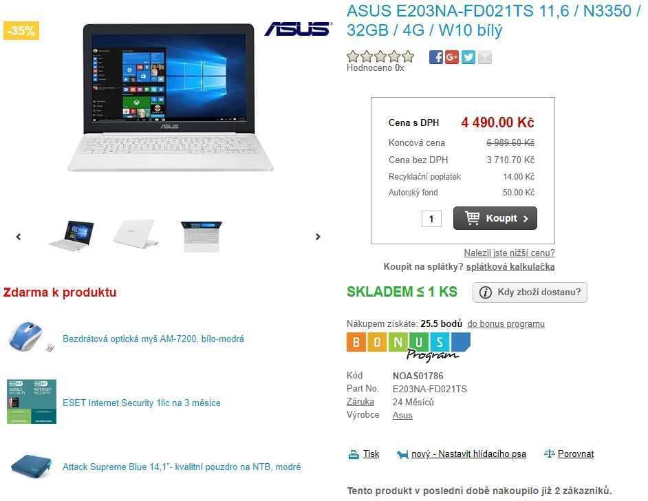 Asus, až 2,4 GHz, 4 GB RAM, 11,6"