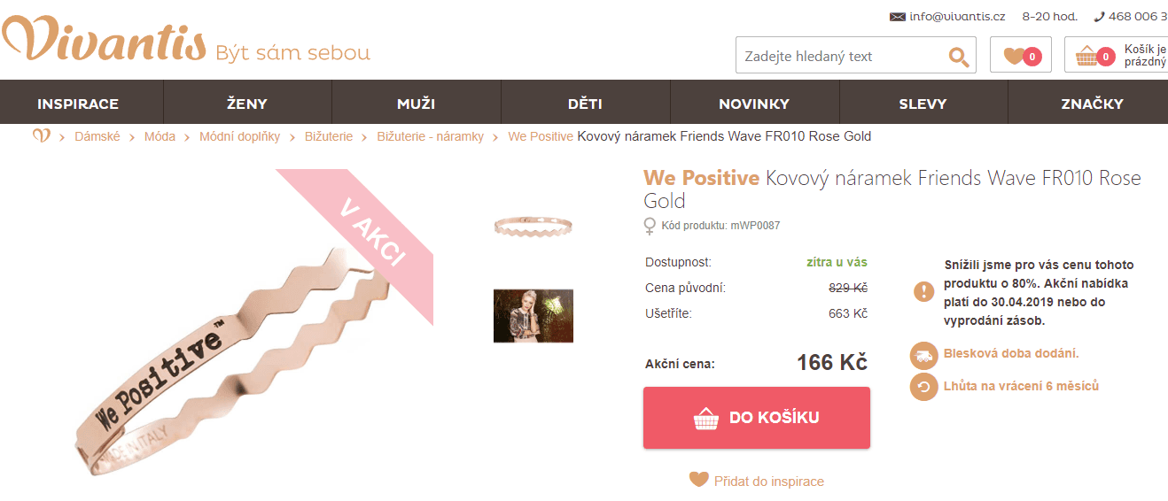 Kovový náramek We Positive Wave
