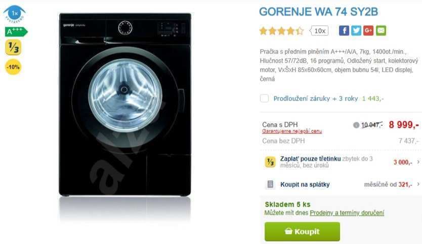 Pračka Gorenje, 7kg, 1400 ot., A+++