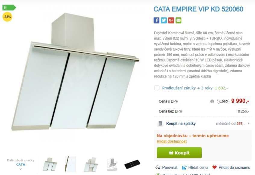 Digestoř Empire VIP