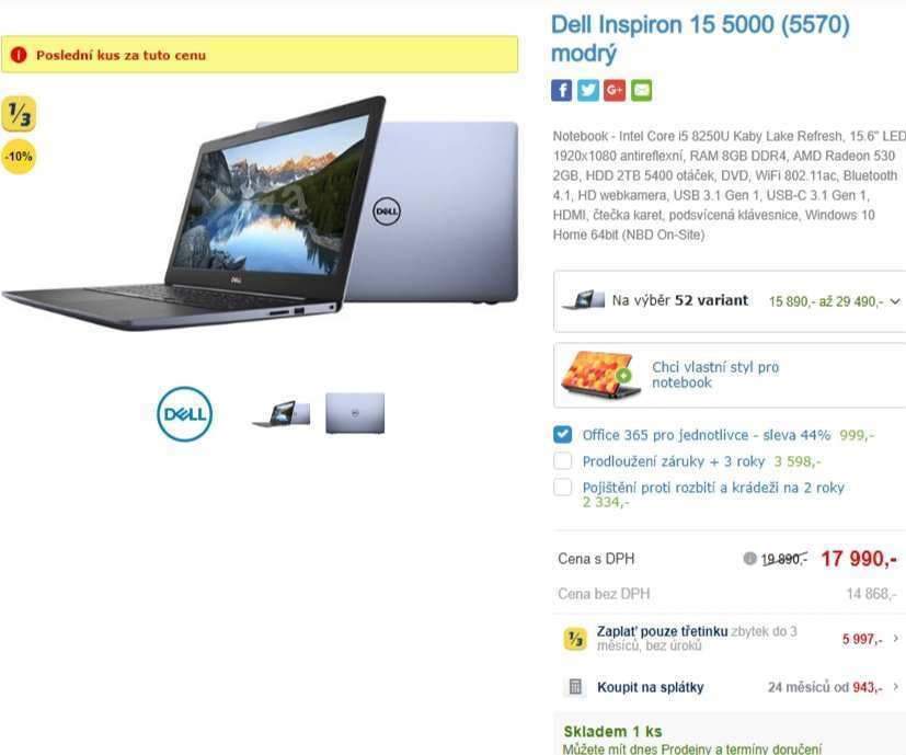 Dell, i5, až 3,4GHz, 8GB RAM, 2GB grafika
