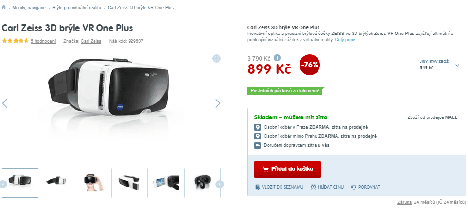 Brýle na virtuální realitu Carl Zeiss