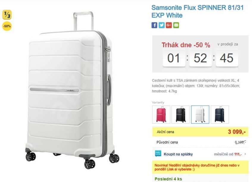 Skořepinový kufr Samsonite, XL, 130 litrů