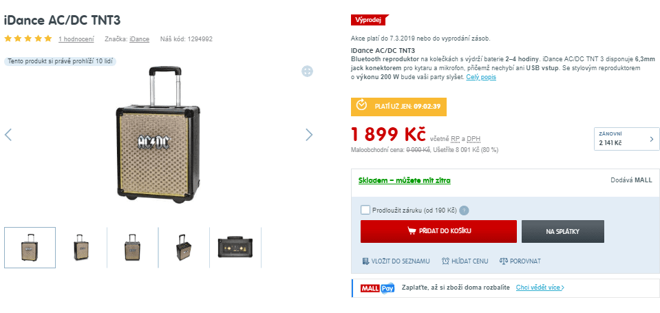 Bluetooth reproduktor iDance AC/DC TNT3