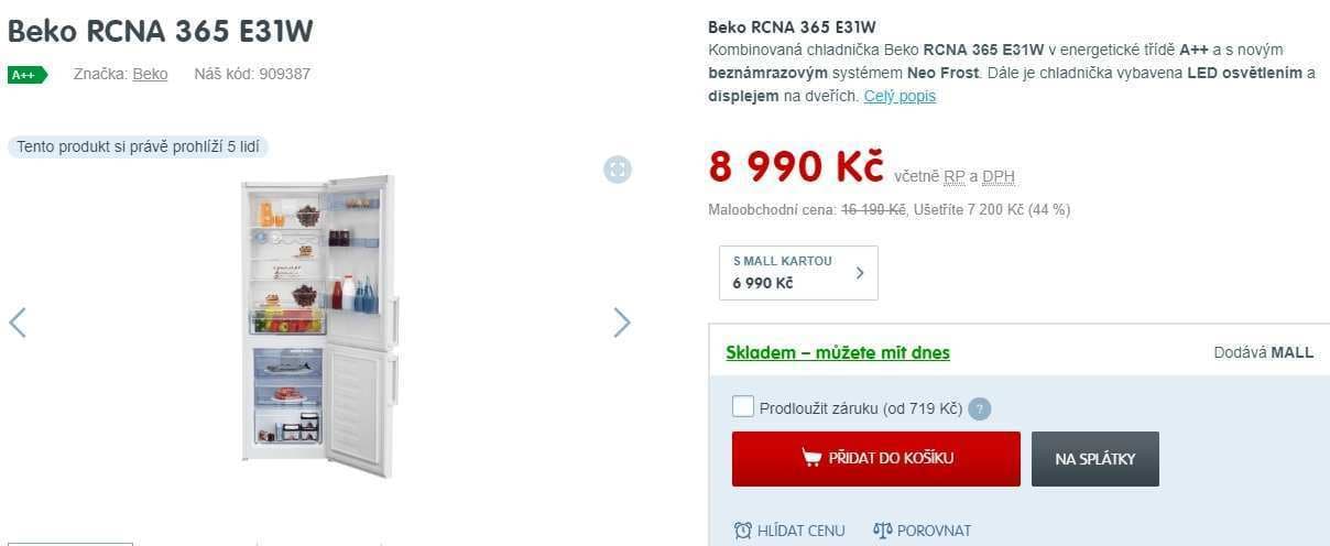 Lednice Beko, A++, 185cm, no frost