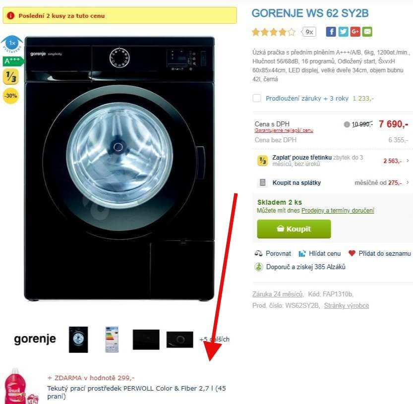 Pračka Gorenje, 6kg, 1200 ot., A+++